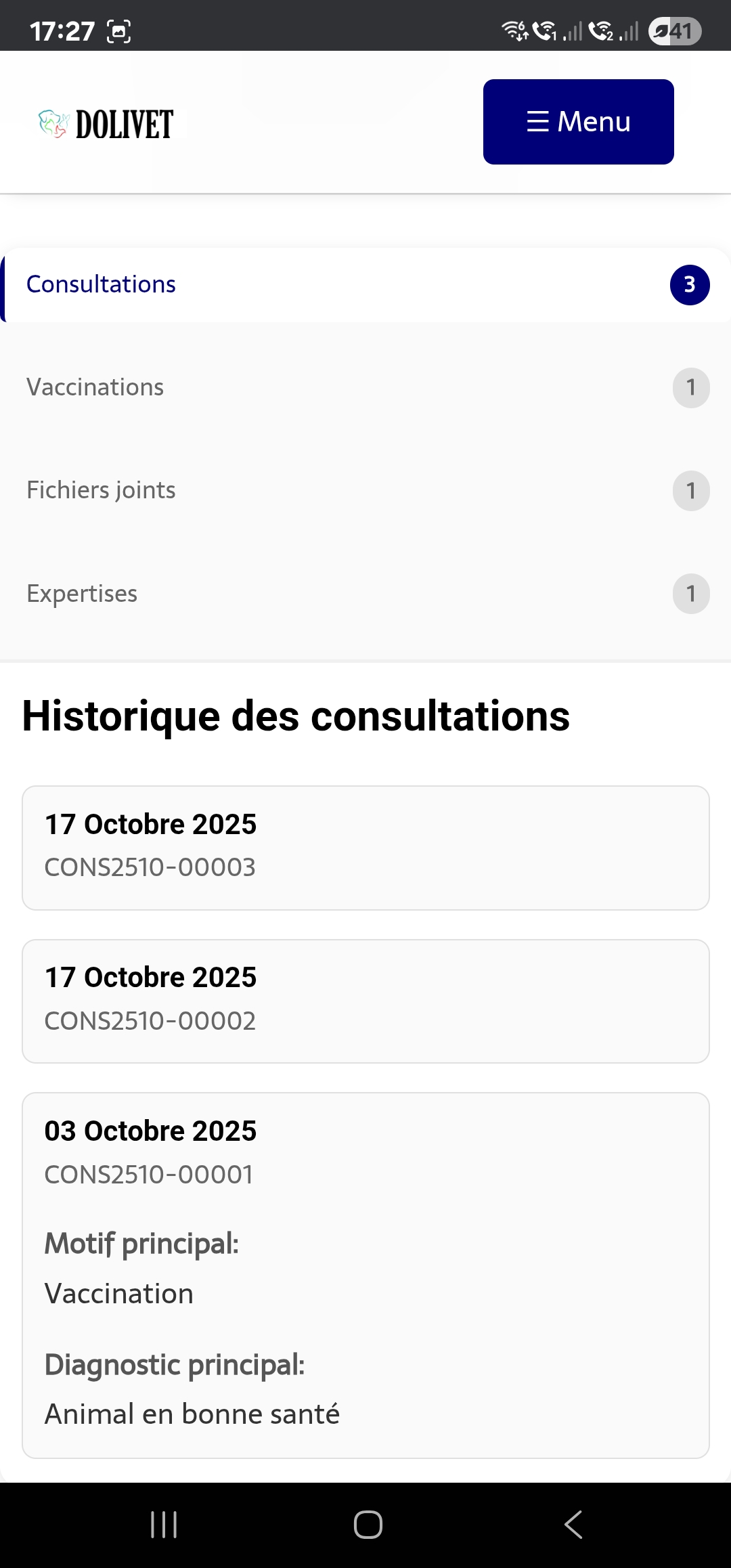 Historique Consultations