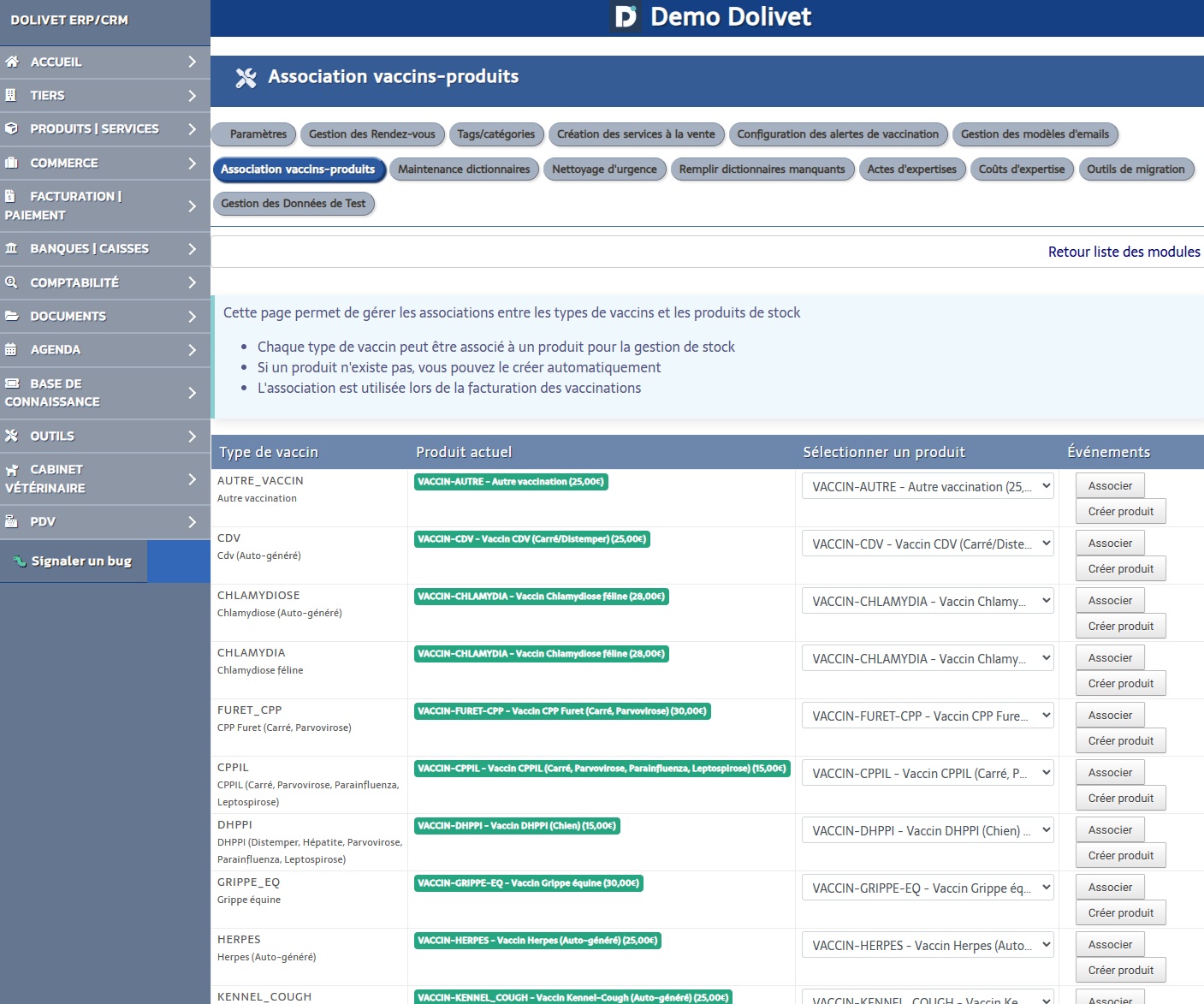 Configuration Vaccins